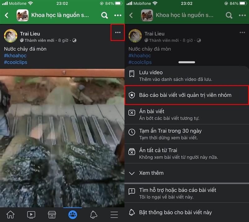 Báo cáo bài viết Facebook