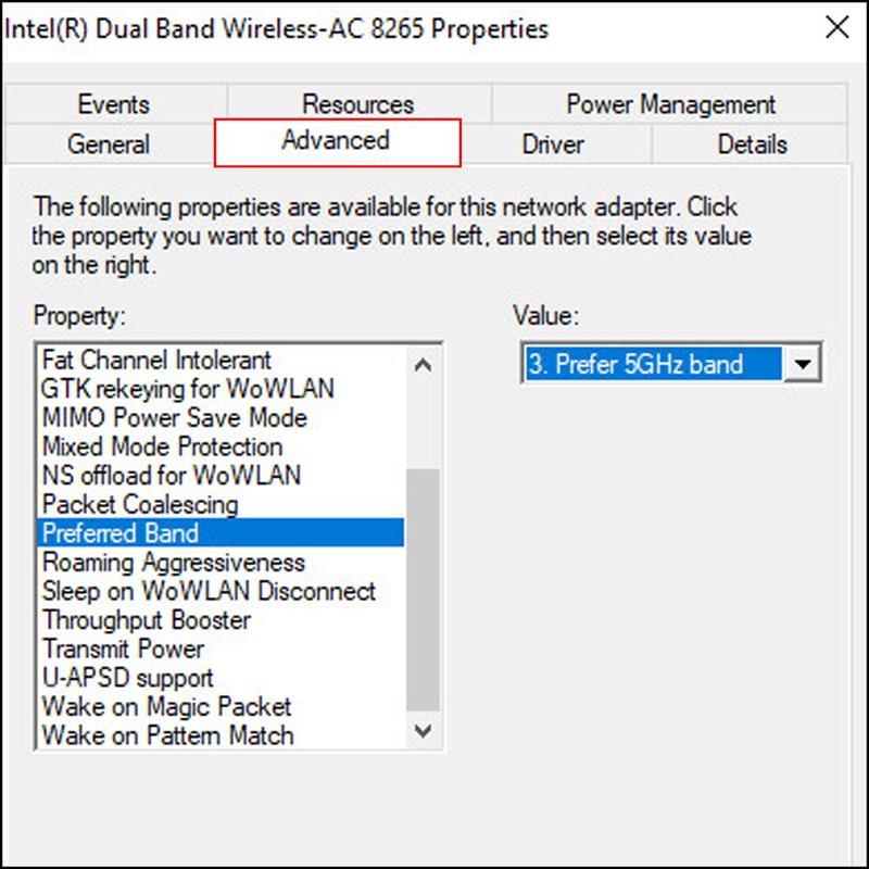 Cách chuyển sang băng tần WiFi 5GHz trên Windows