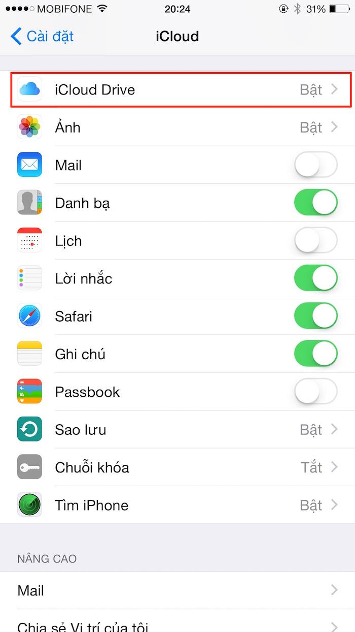 Cách truy cập dữ liệu iCloud Drive trên thiết bị iOS