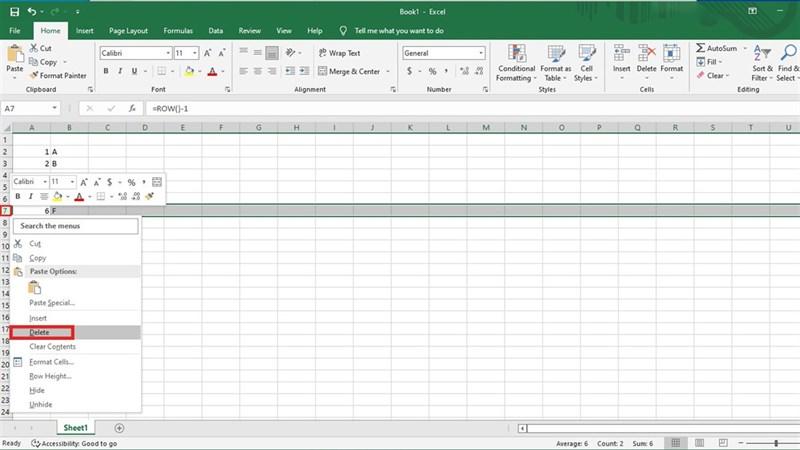 Cách tự động cập nhật số thứ tự trong Excel