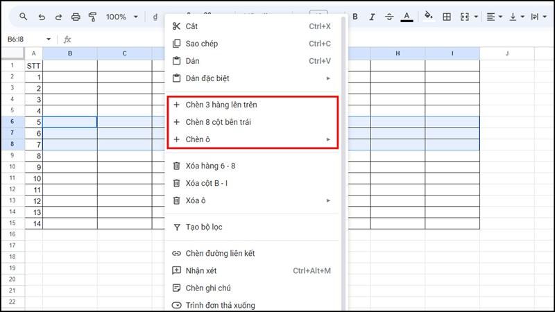 Chèn nhiều dòng bằng tiện ích Macro trong Google Sheets