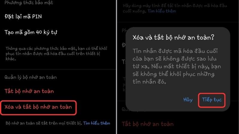 Chọn Tiếp tục để ho&agrave;n tất qu&aacute; tr&igrave;nh