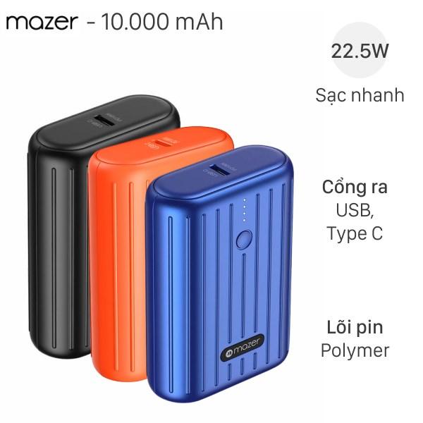 Sạc dự phòng Polymer 10.000 mAh Type C PD QC3.0 22.5W Mazer Super Mini V2