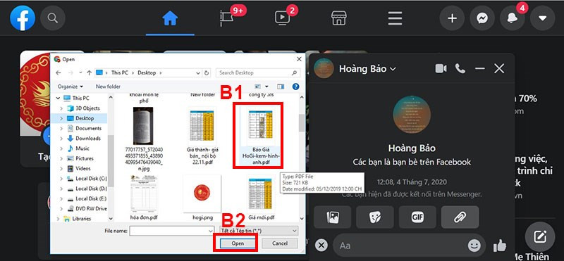 Hướng dẫn gửi file qua Messenger trên điện thoại và máy tính cực dễ