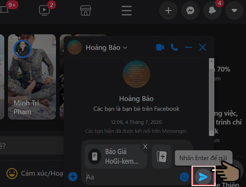 Hướng dẫn gửi file qua Messenger trên điện thoại và máy tính cực dễ