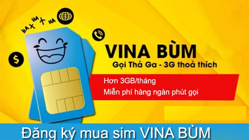 Sim Vina Bùm: Tổng hợp gói cước data khủng, ưu đãi gọi hấp dẫn