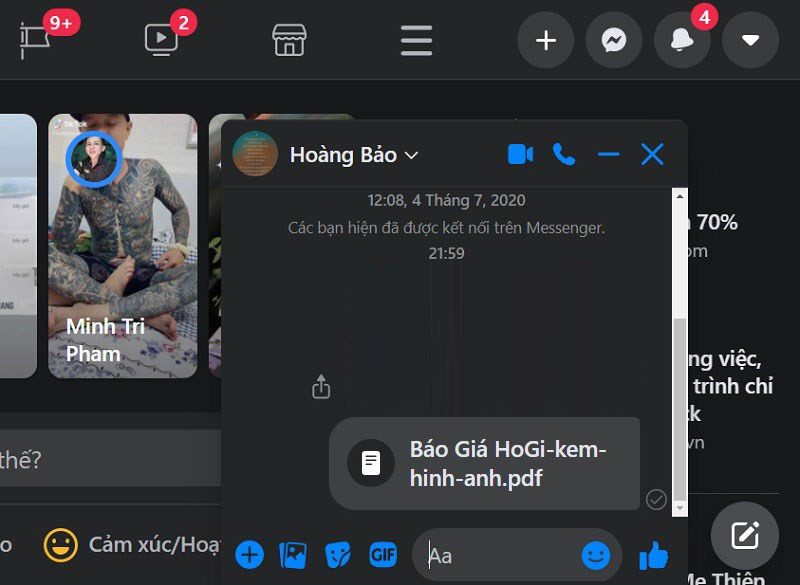 Hướng dẫn gửi file qua Messenger trên điện thoại và máy tính cực dễ