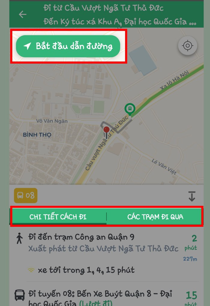 alt text: Bản đồ lộ trình xe buýt trên BusMap