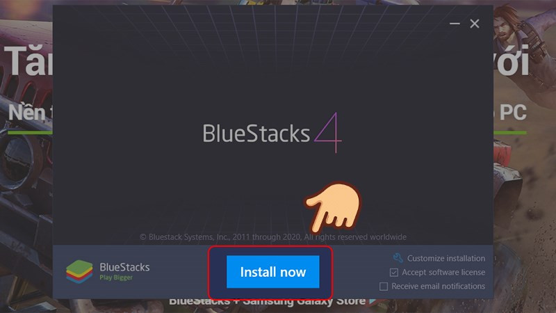 Alt text: Cài đặt BlueStacks