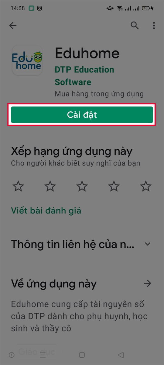 alt text: Cài đặt Eduhome trên điện thoại