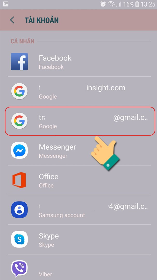 alt text: Chọn tài khoản Google