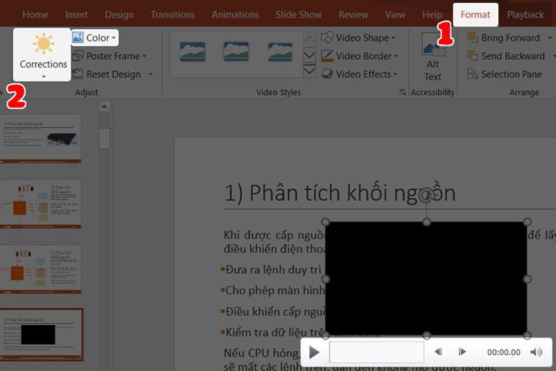 Alt text: Định dạng video