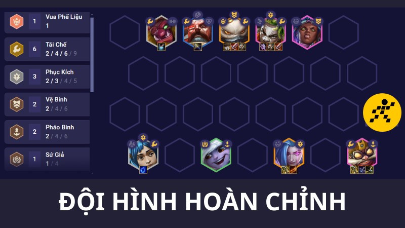 alt text: Đội hình Tái Chế DTCL mùa 13 cuối game