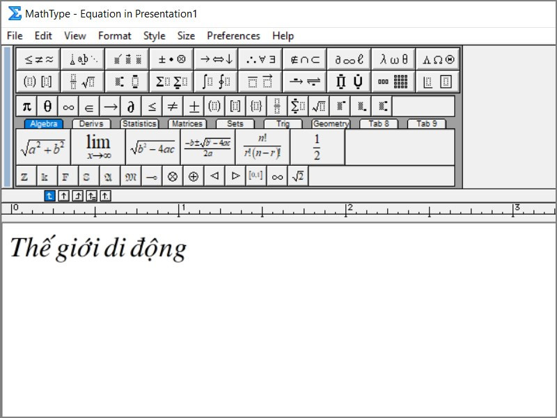 alt text: Gõ tiếng Việt trong MathType