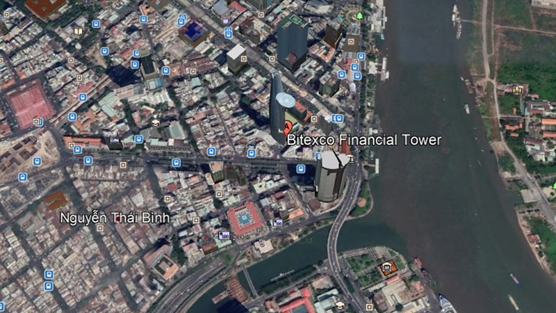 alt text: Hình ảnh địa điểm tìm kiếm trên Google Earth