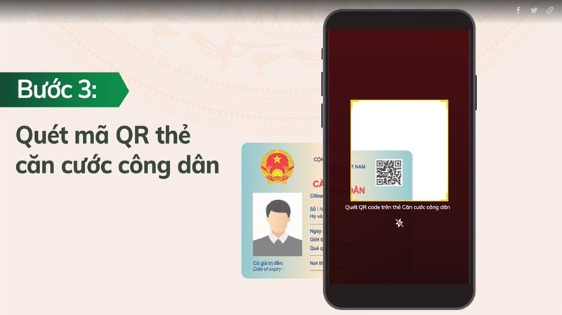 alt text: Quét mã QR trên CCCD để đăng ký VNeID