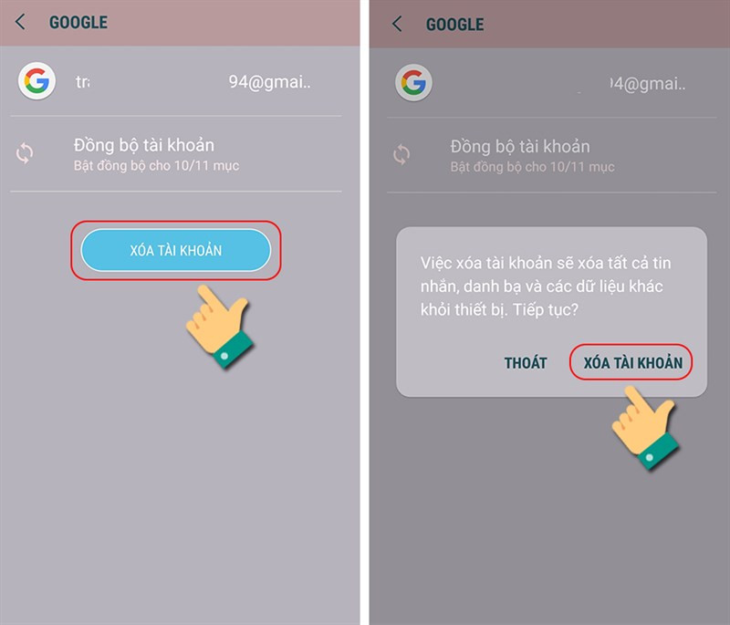alt text: Xóa tài khoản Gmail