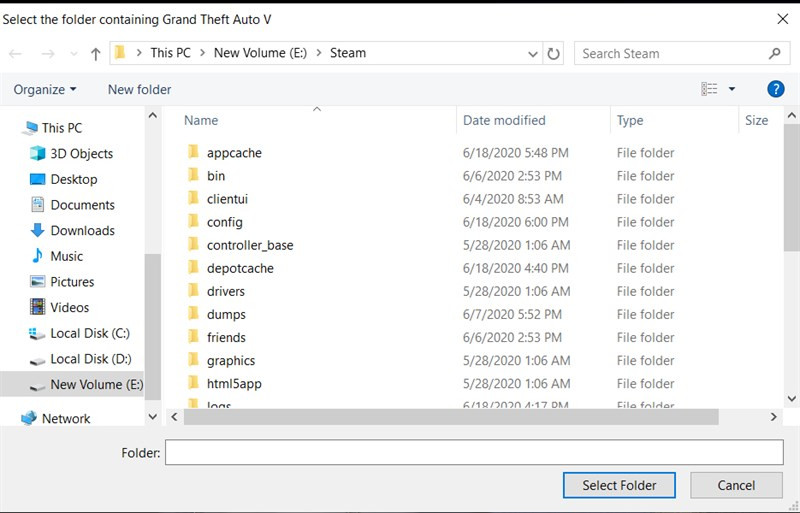 Bước 5: Chọn thư mục GTA 5