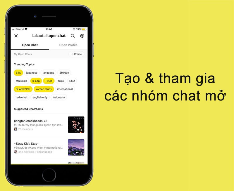 Các nhóm chat mở trên KakaoTalk