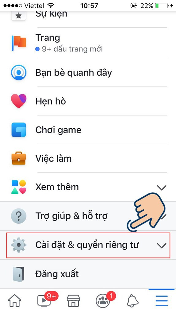 Cài đặt và quyền riêng tư