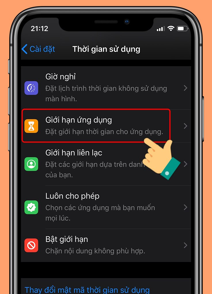 Chọn giới hạn ứng dụng