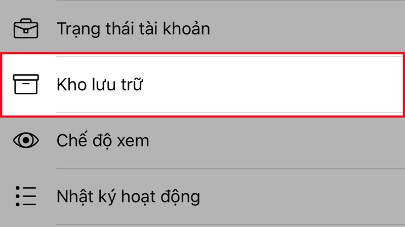 Chọn Kho lưu trữ