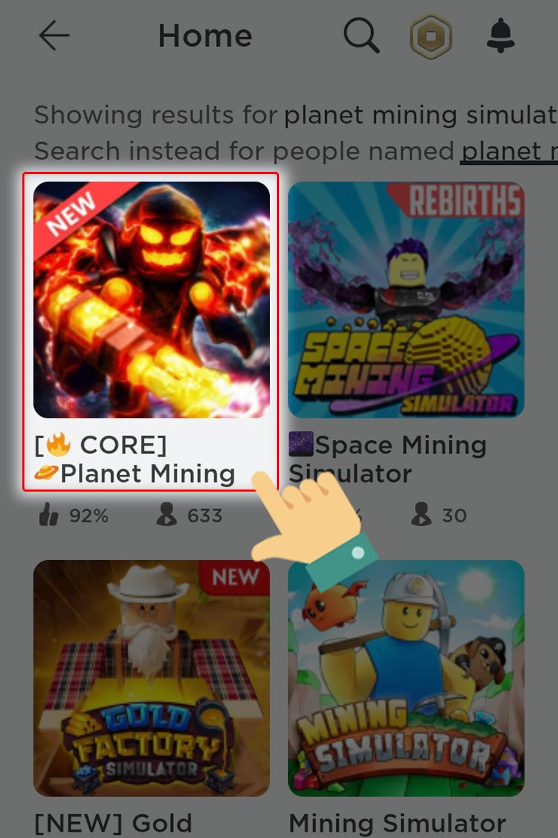 Chọn Planet Mining Simulator