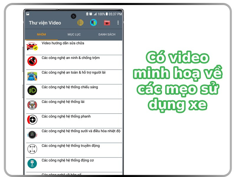 Có video minh hoạ về các mẹo sử dụng xe