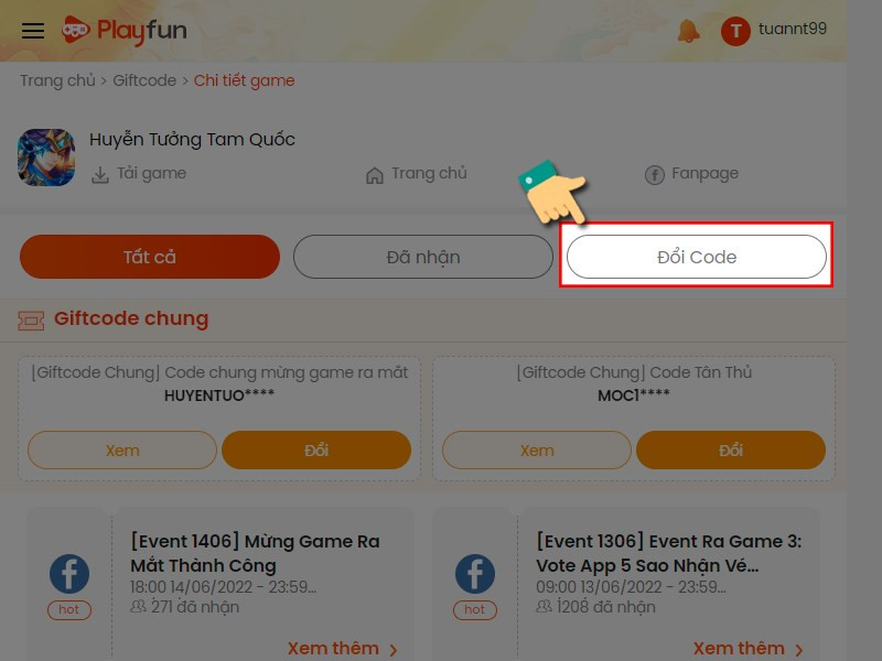 Hướng Dẫn Nhập Code Huyễn Tưởng Tam Quốc Funtap Mới Nhất 2024