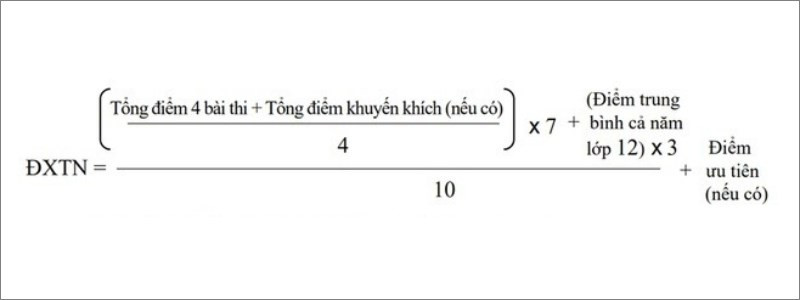 Công thức tính điểm xét tốt nghiệp đối với học sinh giáo dục THPT