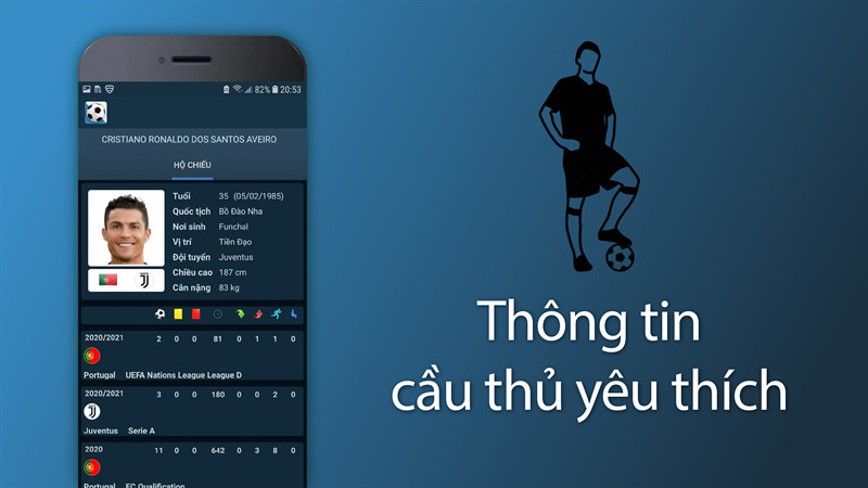 Cung cấp chi tiết th&ocirc;ng tin cầu thủ