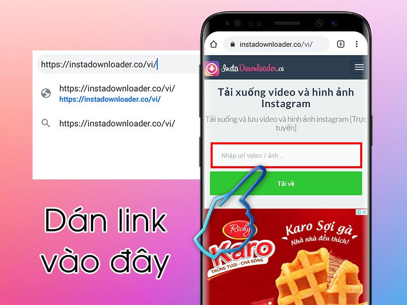 Dán liên kết vào trang web