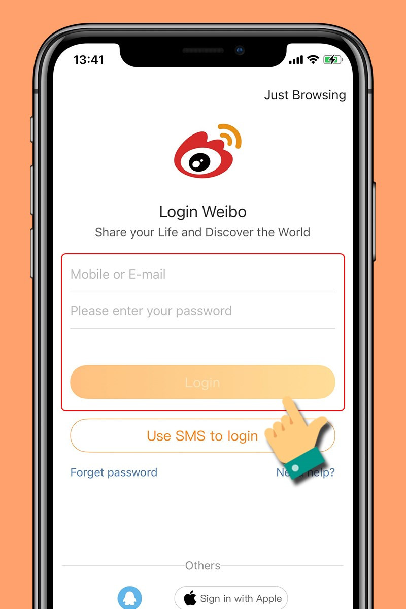 Đăng nhập tài khoản Weibo