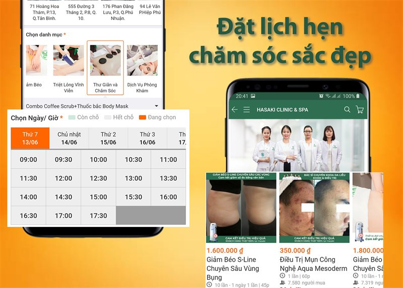 Đặt lịch hẹn chăm s&oacute;c sắc đẹp