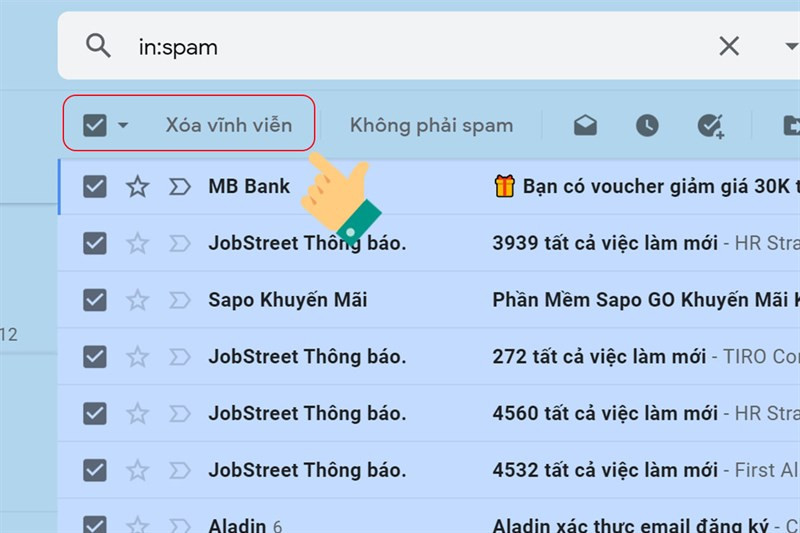 Dọn thùng rác và thư mục Spam