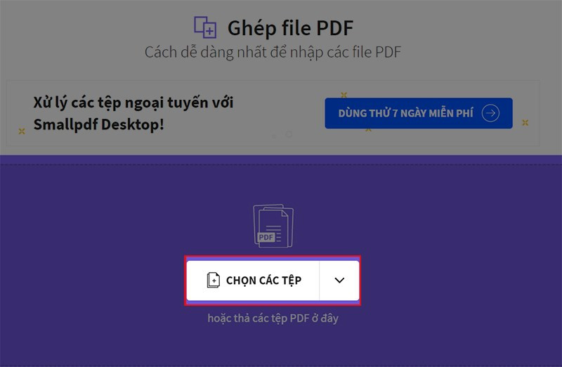 Ghép PDF với Smallpdf