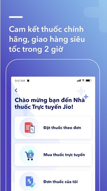 Giao diện ứng dụng Jio Health