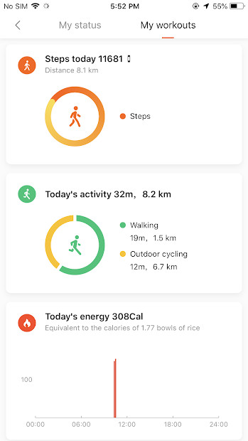 Giao diện ứng dụng Mi Fit trên điện thoại