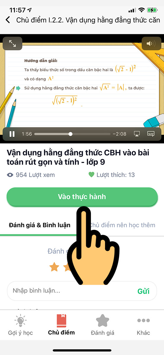 Làm bài tập trên điện thoại