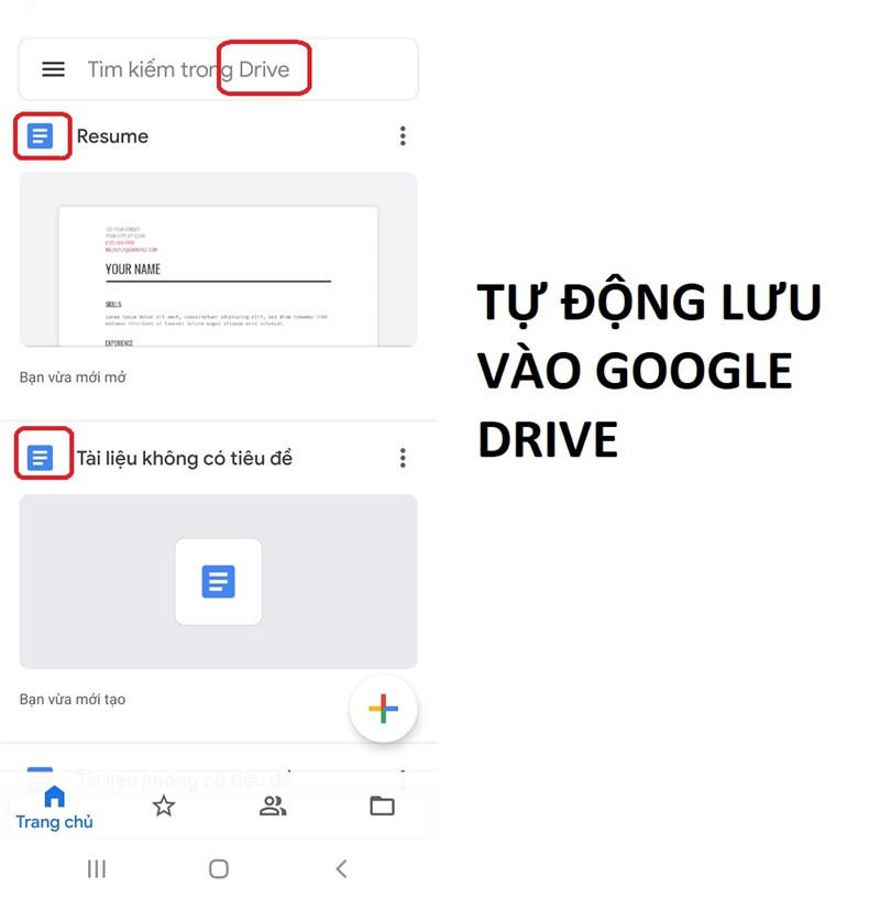 Lưu trữ tự động trên Google Drive