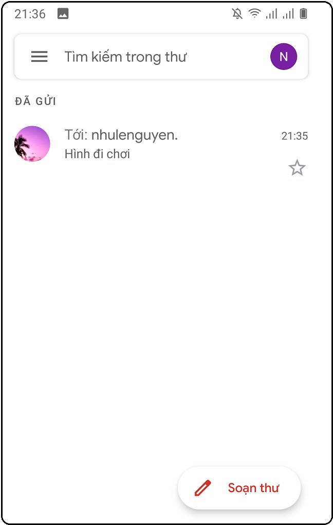 mail đ&atilde; được gửi