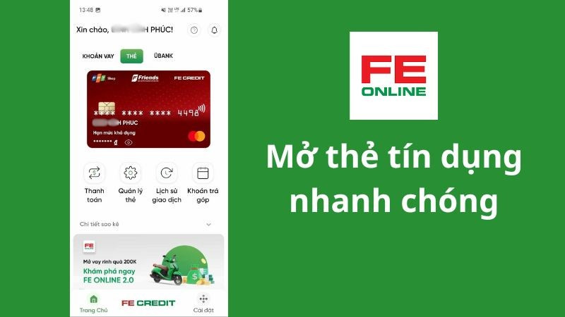 Mở thẻ tín dụng nhanh chóng