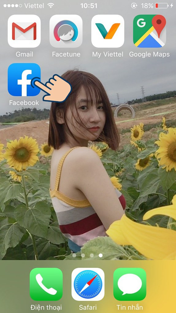 Mở ứng dụng Facebook