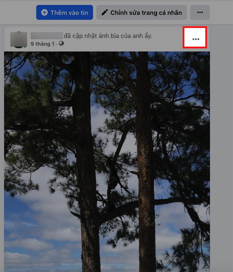 Nhấn vào biểu tượng ba chấm trên bài viết
