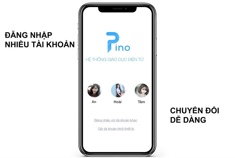 Quản lý nhiều tài khoản học sinh trên PINO