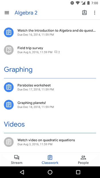 Screenshots Google Classroom- Quản lý lớp học