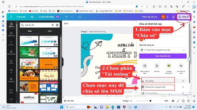 Tải xuống thiết kế Canva