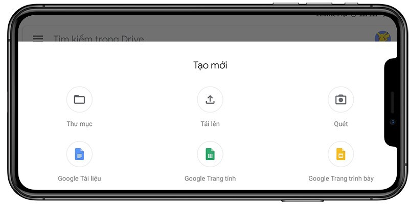 Tạo tài liệu mới trên Google Drive