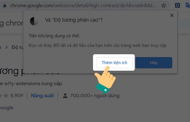 Thêm tiện ích vào bộ công cụ