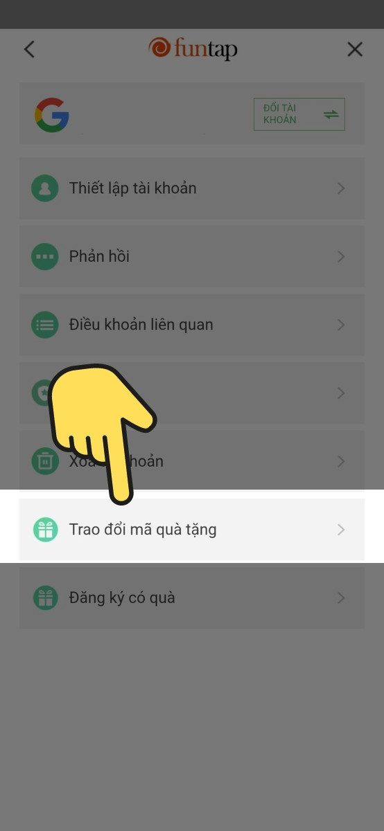Trao đổi mã quà tặng